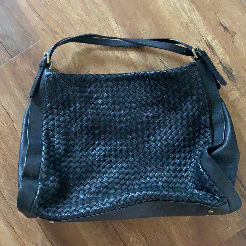 Garnet Hill Leather Woven Purse
